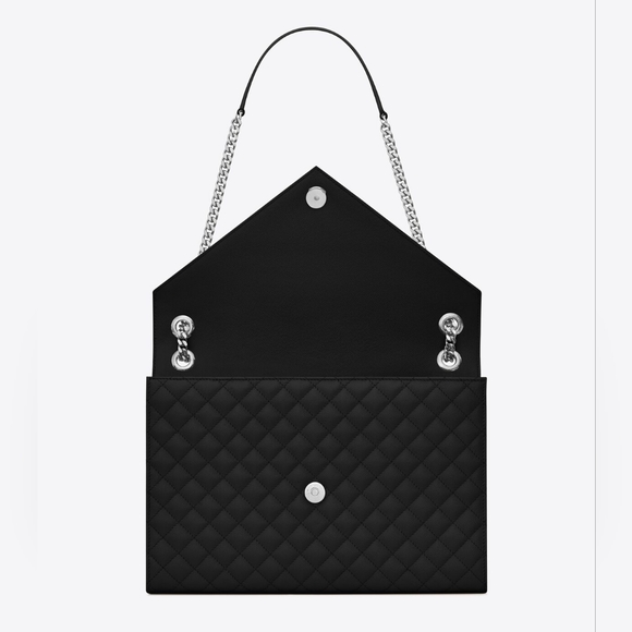 YSL ENVELOPE LARGE BAG IN MIX MATELASSÉ GRAIN DE POUDRE EMBOSSED LEATHER - Picture 11 of 16